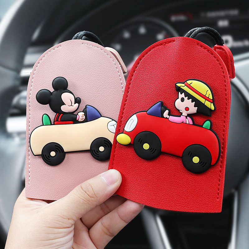 ( 2020 ) เคสกุญแจรถยนต์หนัง Pu ลายการ์ตูนน่ารัก
