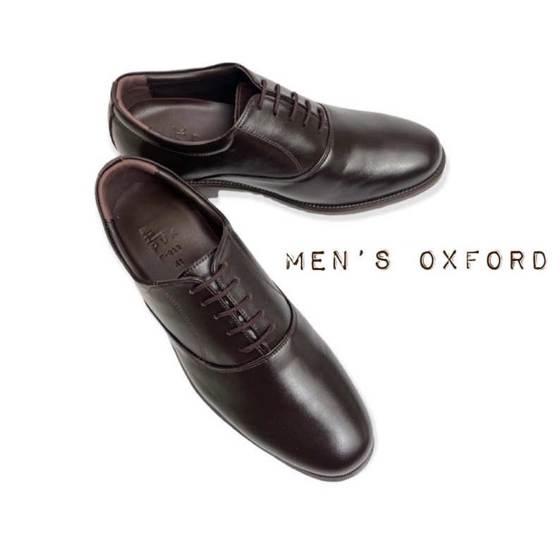 รองเท้าคัชชูผู้ชาย หนังแท้100% ทรง Oxford Soft Genuineใหม่ 🎉 สีน้ำตาลเข้ม