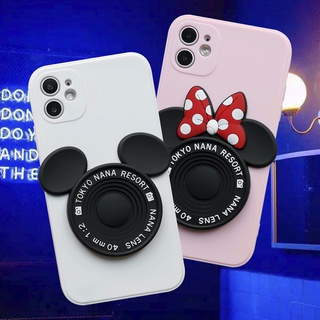 QHY - Silicone 3D Funny mouse pattern white pink Couple style case compatible for iphone 14 13 6s 7 8 plus 11 X xs max pro cartoon Soft mobile phone shell