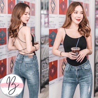 🌈babyboo🌈 บอดี้สูทสายสปาเกตตี้ไขว้หลัง🔥Bodysuitไขว้หลัง Sexy มากกกก ใส่เที่ยวได้ผู้แน่ๆ ☺️