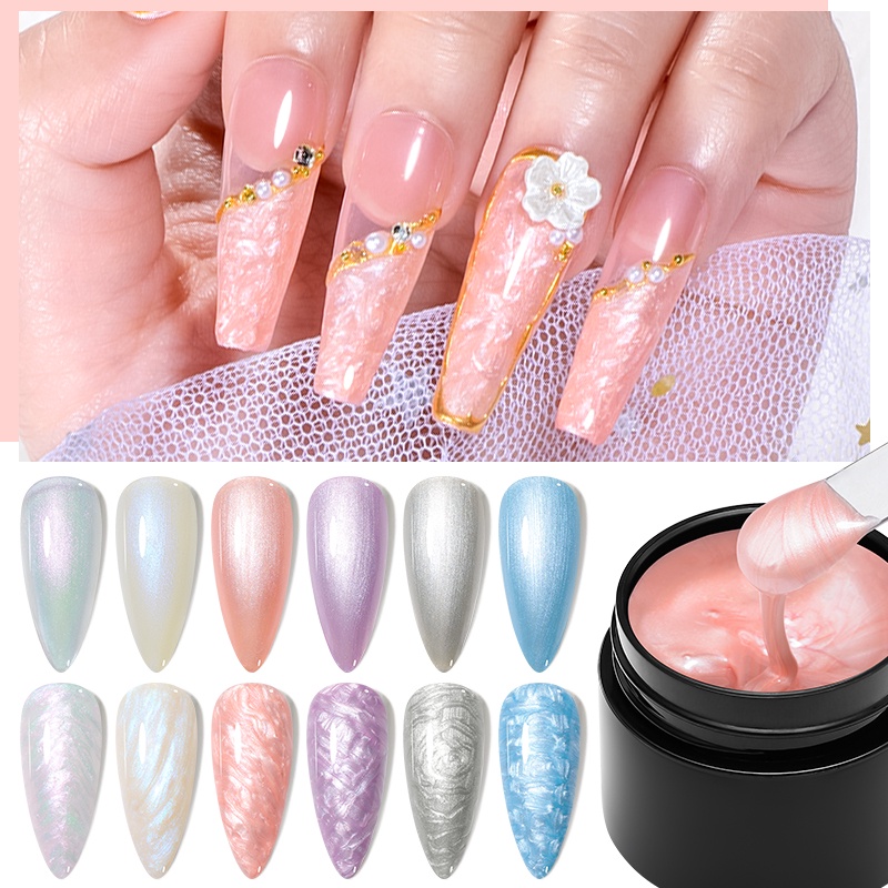MEET ACROSS ร้อน เปลือกหอย เจลเล็บ 5ml เจลเล็บปลอม กึ่งถาวร เล็บเจลยาว ไพรเมอร์ เสื้อคลุมด้านบน