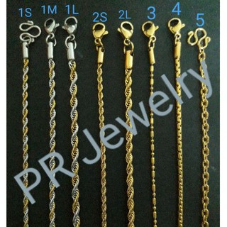 สร้อยคอสแตนเลส !! เบอร์ 1S และ เบอร์ 5 ตะขอตัว M !! มีหลายขนาด !!