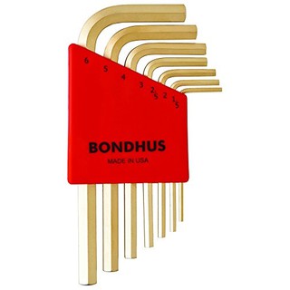 BONDHUS ชุดประแจหกเหลี่ยมตัวแอล แบบสั้น สีทอง รุ่น38292 (บอนดัส)