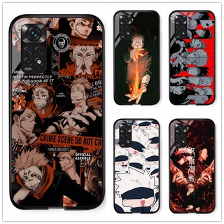 เคสโทรศัพท์มือถือกระจกนิรภัย แบบแข็ง กันกระแทก ลายการ์ตูนอนิเมะ Jujutsu Kaisen Yuji Itadori Gojo Satoru สําหรับ Redmi note 11 Redmi note 11 pro