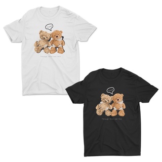 AIDEER Bear Collection เสื้อสกรีนลายหมี เสื้อลายตุ๊กตาหมี มีทั้งสีขาวและสีดำ "friend" Through thick and thin