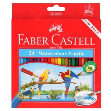 สีไม้ สีไม้ระบายน้ำนกแก้ว 24 สี กล่องกระดาษ Faber Castel