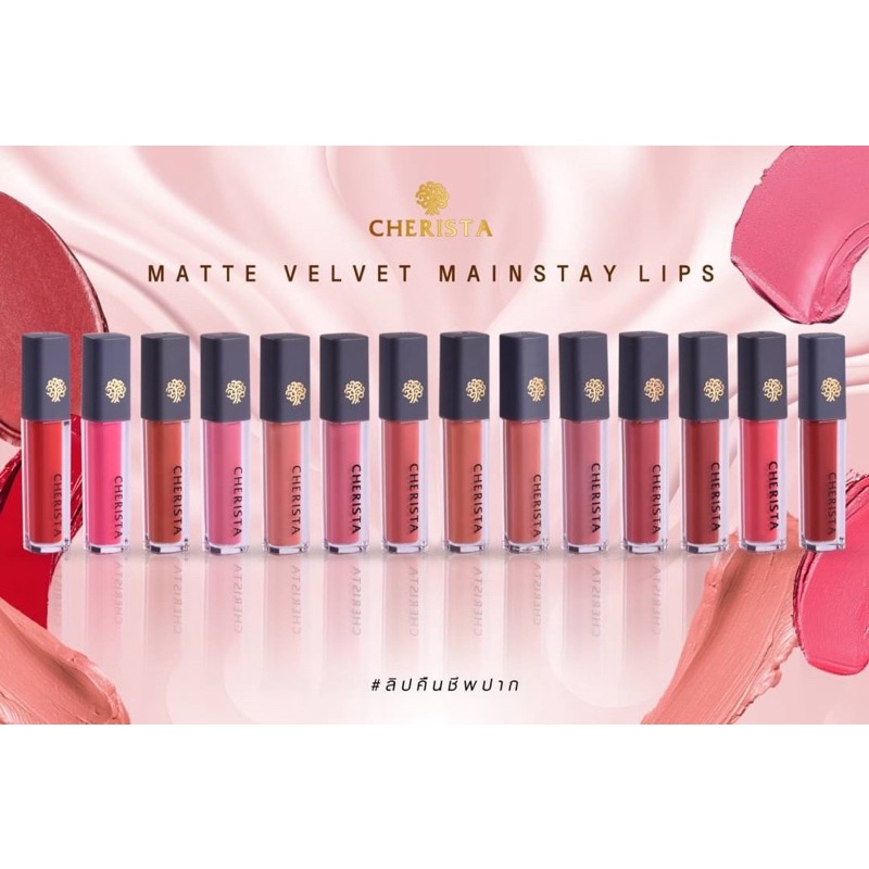 CHERISTA แบบใหม่ (ถูก พร้อมส่ง มีcod)เนื้อแมท ขนาดพกพา ลิปจิ้มจุ่ม ติดทน ลิปปากคืนชีพ เฌอริสต้า-->MIIRAMATE CREAMY MATTE