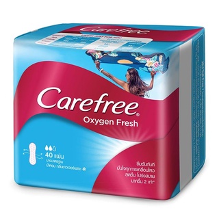 carefree แคร์ฟรี แผ่นอนามัย รุ่นออกซิเจนเฟรช ซุปเปอร์ดราย 40 ชิ้น (8850007332060)