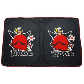 ลิขสิทธิ์แท้ คิดเดวิล ปีศาจแดง ที่บังแดดกระจกหน้ารถยนต์ 1 ชิ้น สีดำ Kid Devil Car Front Sunshade Black