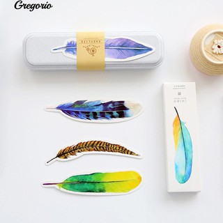 Gregorio อุปกรณ์สำหรับนักเรียนในโรงเรียน 30Pcs Feather Bookmarks Stationery