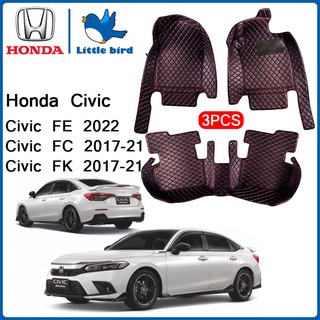 littlebird พรมปูพื้นเข้ารูปรถยนต์ Honda Civic FE(2022) FC 4Dr(2017-2020) FK 5Dr(2017-2021) พรมปูพื้นรถยนต์ พรมรถยนต์