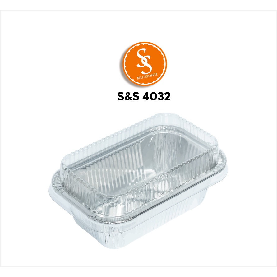 ถาด ฟอยล์ สี่เหลี่ยม NO 4032+ฝา 10ใบ