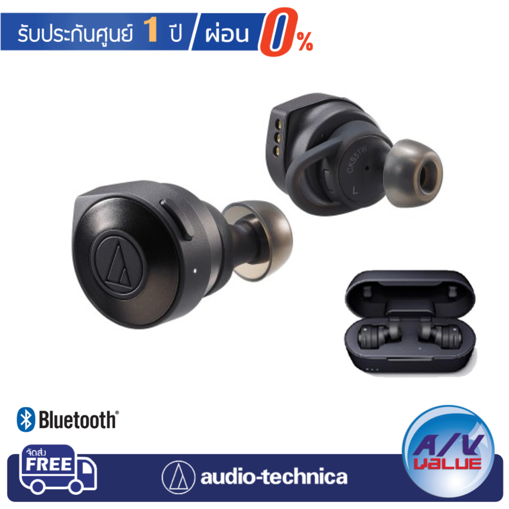 Audio-Technica รุ่น ATH-CKS5TW Wireless earphone with heavy bass SOLID BASS sound ** ผ่อนชำระ 0% **