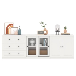 [กทม. 3-5 วัน ส่ง] Koncept furniture ตู้เตี้ย รุ่น Moneta สีขาว