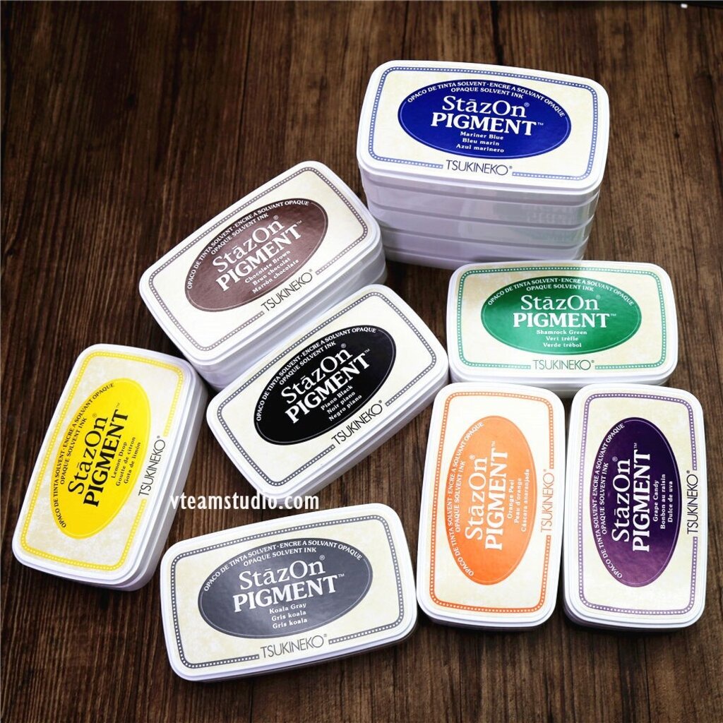 หมึกญี่ปุ่น StazOn Pigment (หมึกอเนกประสงค์ ผ้า โลหะ พลาสติก ถุงแก้ว ไม้ หนัง กระดาษ)