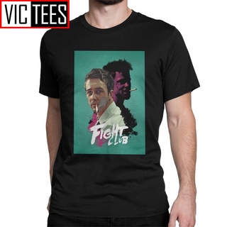 เสื้อยืดคอกลม แขนสั้น ผ้าฝ้าย พิมพ์ลายโปสเตอร์ภาพยนตร์ Fight Club สําหรับผู้ชาย คู่รักS-5XL