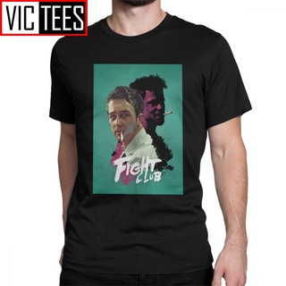 เสื้อยืดคอกลม แขนสั้น ผ้าฝ้าย พิมพ์ลายโปสเตอร์ภาพยนตร์ Fight Club สําหรับผู้ชาย คู่รัก