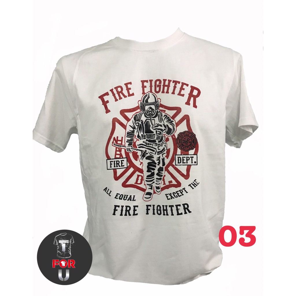 เสื้อยืดลายนักดับเพลิง ผ้าคอตต้อน 100% สวมใส่สบาย ราคาถูก รูปที่ 2