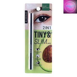 Baby Bright 2in1 Tiny &amp; Slim Liner เบบี้ไบร์ท ไลน์เนอร์ เขียนขอบตา (0.1g)