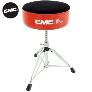 CMC® CM-DT900 / SEAT900 (สีแดง) เก้าอี้กลอง เบาะกลม หุ้มด้วยกำมะหยี่ด้านบน แบบปรับเกลียว ขาตะเกียบคู่ อย่างดี