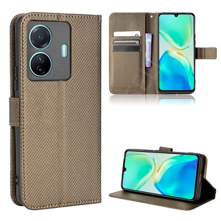 เคสโทรศัพท์หนัง PU ฝาพับ พร้อมช่องใส่บัตร สําหรับ VIVO T1 5G T15G