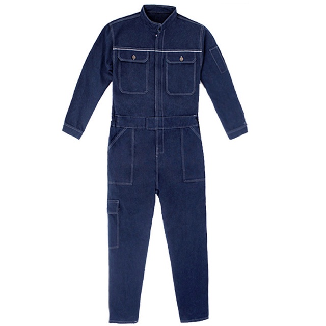 Men Denim Work Coveralls Repairman Overalls with Reflective Strip Working Welding Uniforms Plus Size Safety Clothing LKy #4