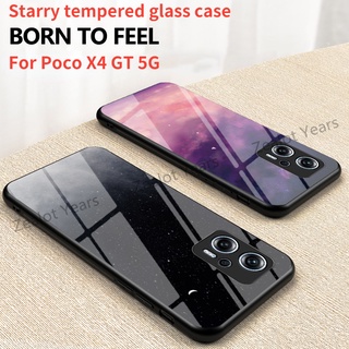 เคสโทรศัพท์มือถือกระจกนิรภัย ลายดาว สําหรับ Xiaomi Poco X4 GT 5G Pocco X4GT