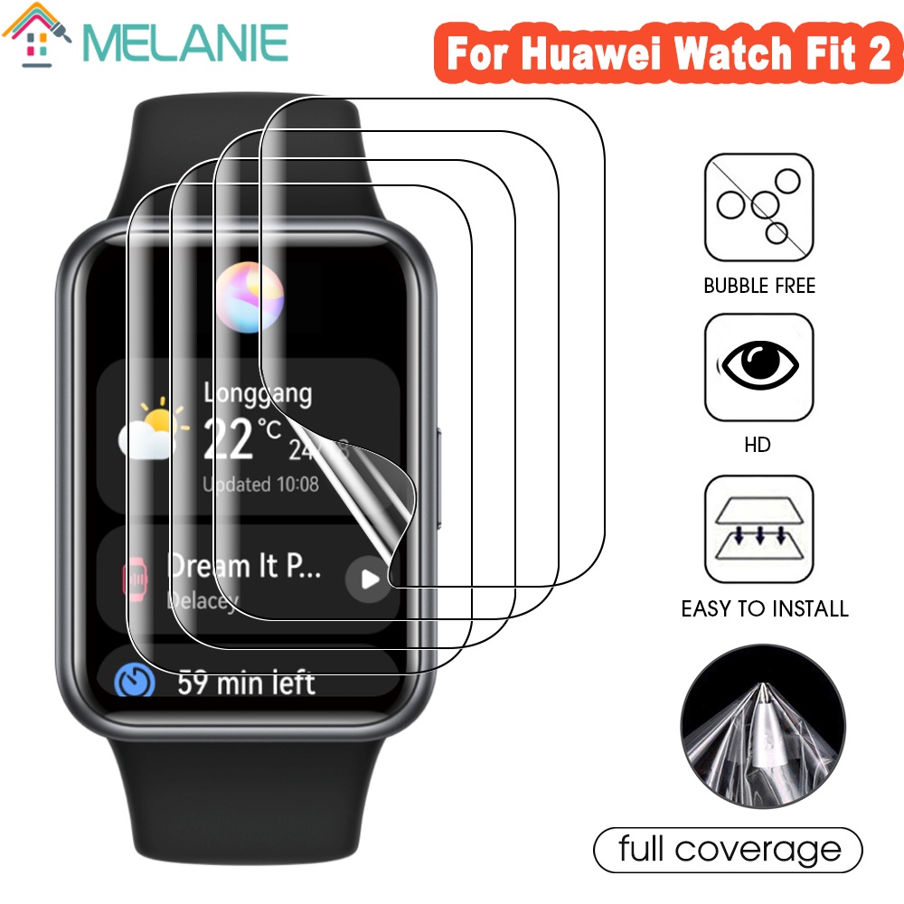 ฟิล์มไฮโดรเจล 9D ป้องกัน สําหรับ Huawei Watch Fit 2 Smartwatch / ฟิล์มป้องกัน แบบโค้ง โปร่งใส นิ่ม ไม่ใช่กระจก
