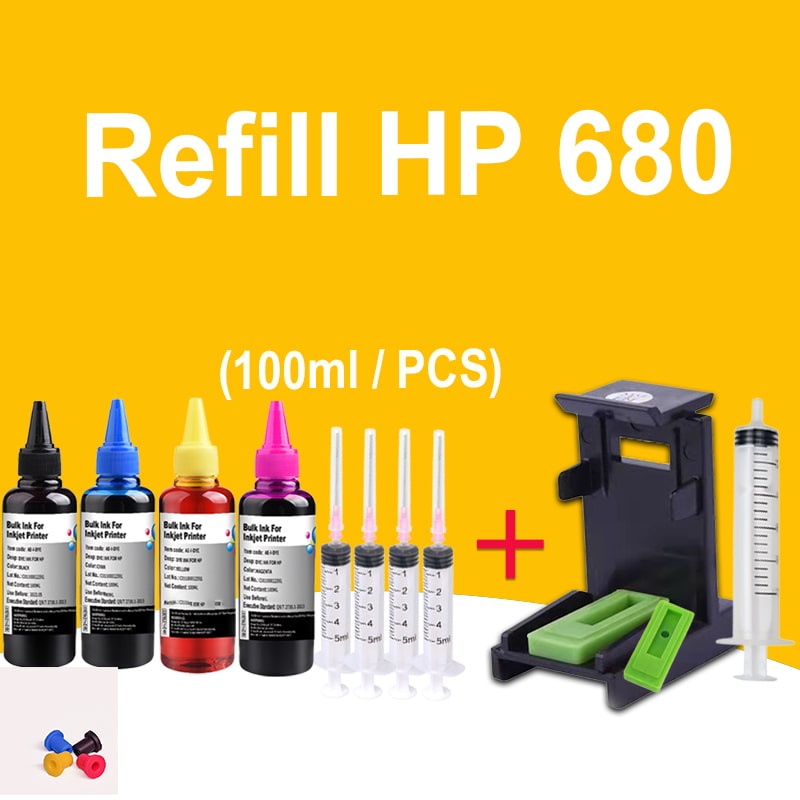 hp 680xl หมึก hp 680 ดำ hp680xl หมึกรีฟิลใช้ได้กับ HP 1115 1118 2135 2138 4538 3636 3638 3838 2600 5