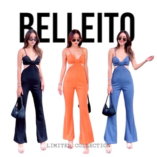 New!!! Jumpsuit สายเดียวทรงสวยแต่งเว้าด้านข้าง sexy ฟุดๆ ขายาวบานนิดๆ by BELLEITO จัดด่วนค่ะ