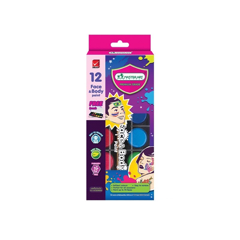 [สินค้าเทศกาลฮาโลวีน] Master Art สีเพ้นท์หน้า และร่างกาย 12 สี สีทาหน้าผิวหน้าและร่างกาย : ฮาโลวีน halloween