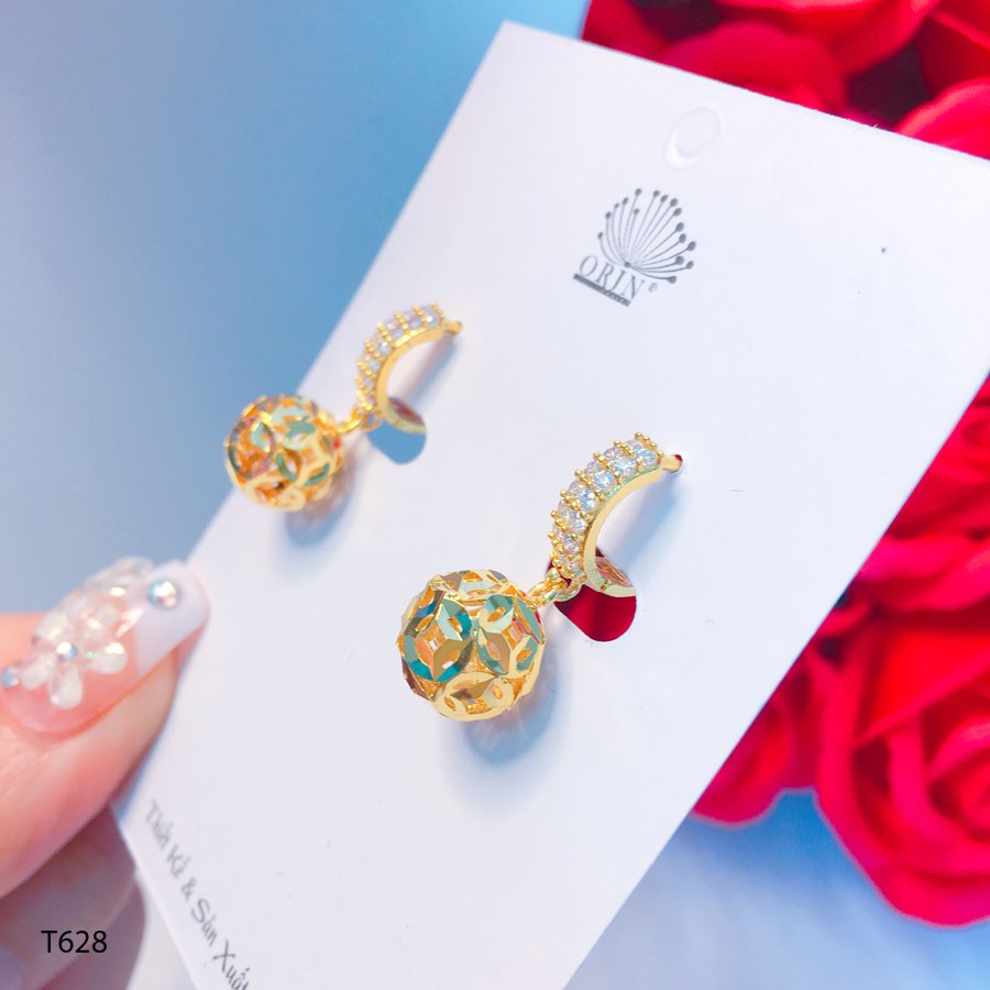 ต่างหูผู้หญิง Orin T628 ต่างหูเงินนําโชคและโชคลาภพร้อมหินคุณภาพสูง