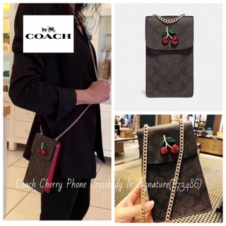 💕Coach Cherry Phone Crossbody In Signature