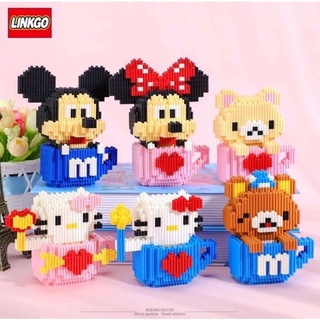 เลโก้เฟืองSize L - Linkgo 68168-68173 Cup Set Hello Kitty,Lilakkuma,Disney