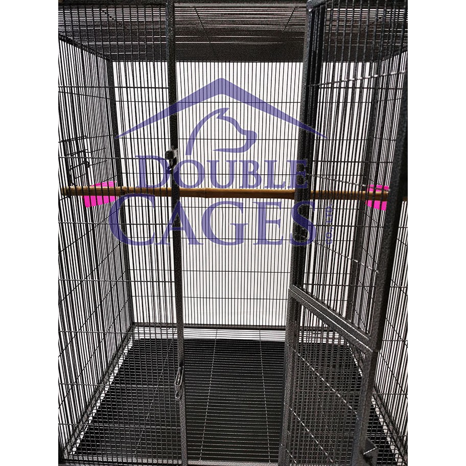 ⭐กรงนกเหล็ก​แป็ปขนาด4หุน​ สีดำ และ สีระเบิด (ถาดรอง1ใบ) - รูปที่ 2