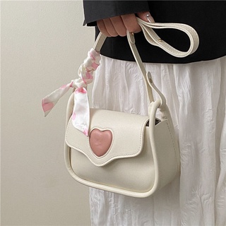 ♚Fashion summer hand-held love bag womens 2022 new fashion pink saddle bag Joker ins chain bag messenger bag