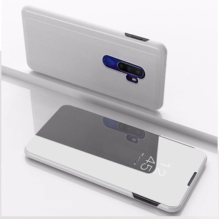 เคส OPPO A9 A5 2020 Shockproof  Phone Cover Casing OPPO A92020 A52020 Full coverage Stand Smart Mirror Hard Flip Clear View Leather Case