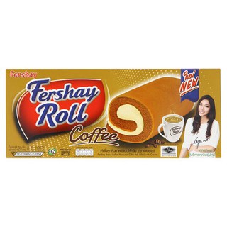 💥โปรสุดพิเศษ!!!💥 เฟอร์เชย์ เค้กโรลกลิ่นกาแฟสอดไส้ครีม 20กรัม x 6 ซอง Forschay roll cake, coffee flavored with cream, 20