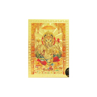 Ananta Ganesh ® รูป แผ่นทองพระพิฆเนศ (เน้นเงิน งาน ความรัก) ปางประทานพร ลิขสิทธิ์แท้ ผ่านพิธีสวดโบราณ A023 AG