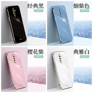 เคส oppo Reno2 F เคส oppo Reno 2 การออกแบบขอบตรง ปกป้องเลนส์ เคสโทรศัพท์เคสโทรศัพท์แบบเคลือบด้วยไฟฟ้า