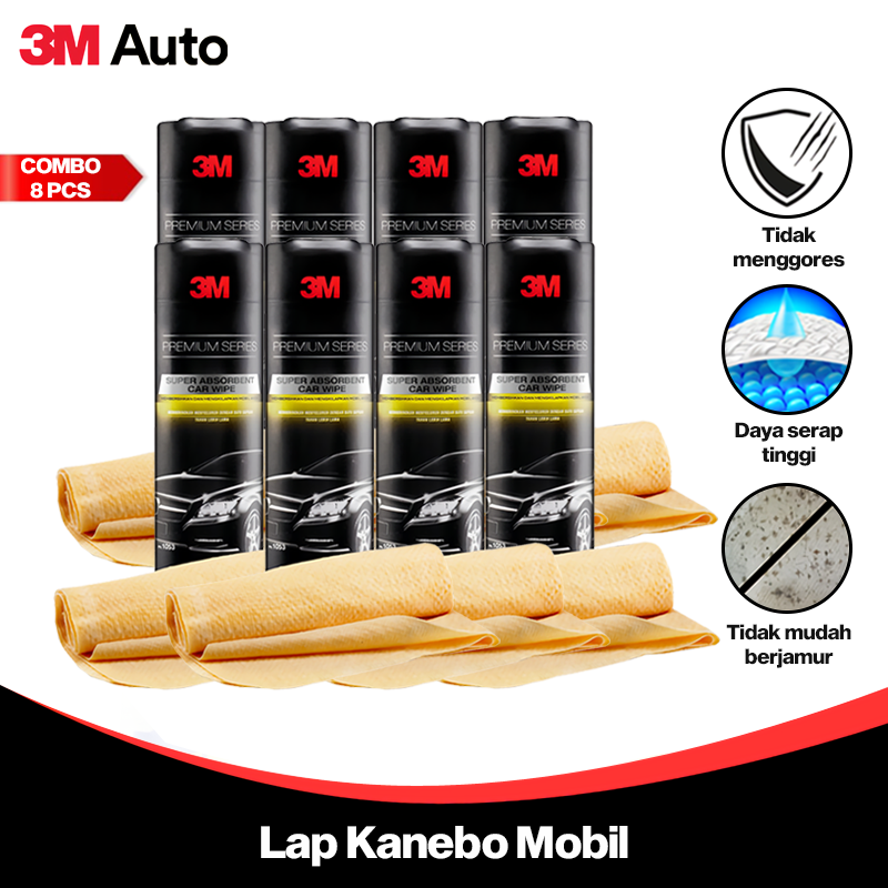 3M Auto Chamois ผ้า/ผ้ารถยนต์ Combo 8 ชิ้น Premium Series Kanebo รถทําความสะอาด CMB08-3M-1053