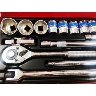 EURO KING TOOLS ชุดเครื่องมือ ประแจ ชุดบล็อก 1/2 (4หุน) SOCKET SET (24ตัว/ชุด) มาตรฐานเยอรมัน