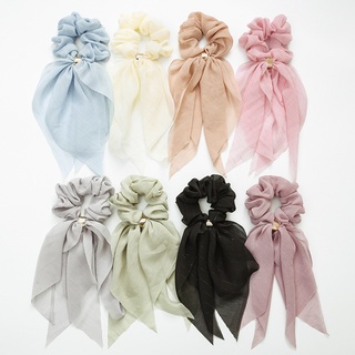 Summer Pure Color Tulle Chiffon Elegant Hair Tie Ponytail Hair Band