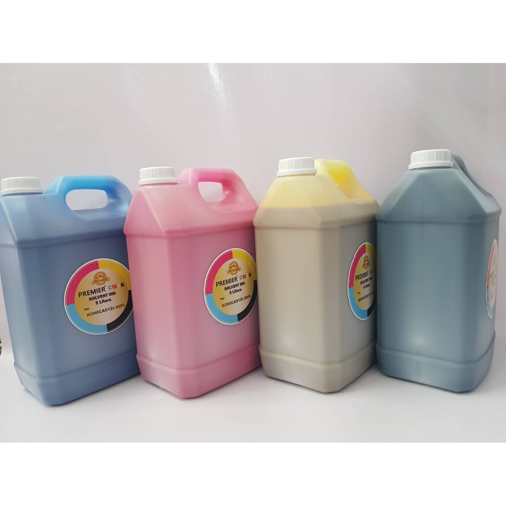 หมึกสี Solvent ink สำหรับ หัวพิมพ์ Konica 512i 30PL 5ลิตร ไร้กลิ่น PREMIER SOVENT INK 30PL