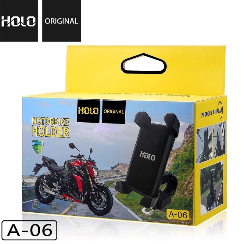 ที่วางมือถือ ที่ยึดมือถือรถมอเตอร์ไซค์ ยี่ห้อ Holo Motorbike Holder A-06 ยึดได้แน่น ทนทาน