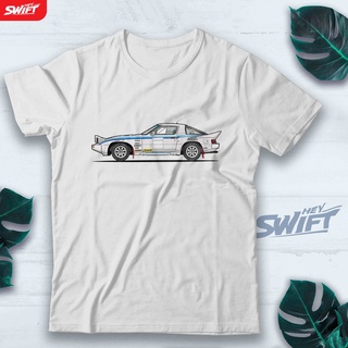 [COD]เสื้อยืด พิมพ์ลาย Mazda RX7 Evo Group B RALLY JDM ROTARY DISTROS-5XL