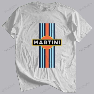 เสื้อยืดผ้าฝ้ายพรีเมี่ยม เสื้อยืดผ้าฝ้าย พิมพ์ลาย Martini Racing Car สไตล์วินเทจ เรโทร แฟชั่นฤดูร้อน สําหรับผู้ชาย