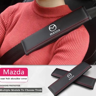 ปลอกหุ้มสายเข็มขัดนิรภัยรถยนต์ พร้อมโลโก้ สําหรับ MAZDA2 MAZDA3 MAZDA6 MAZDA CX-30 CX-5 MX-5 MX-30 CX-3 CX-9 BT-50