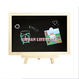 ขาตั้งไม้พร้อมกระดานดำ กระดานดำ ขนาด A4 ชุดแบล็กบอร์ดพร้อมขาตั้งไม้ Blackboard with wooden easel set 20x30 cm