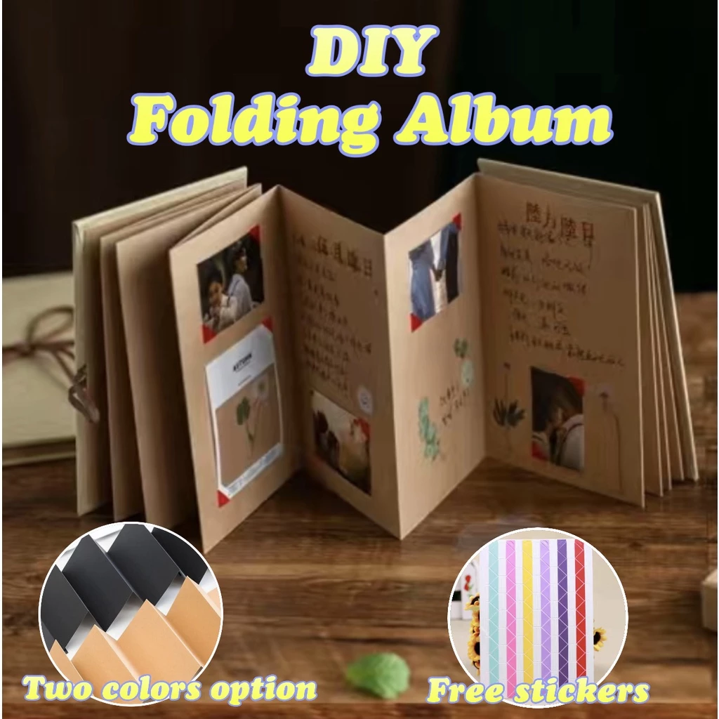 [Coisíní]พับหน้าอัลบั้มภาพDiyวางสไตล์สมบัติอัลบั้มภาพคู่ของขวัญทํามือสําหรับของขวัญDiyโรแมนติกของขวัญวันวาเลนไทน์สําหรับแฟนแฟนครบรอบ